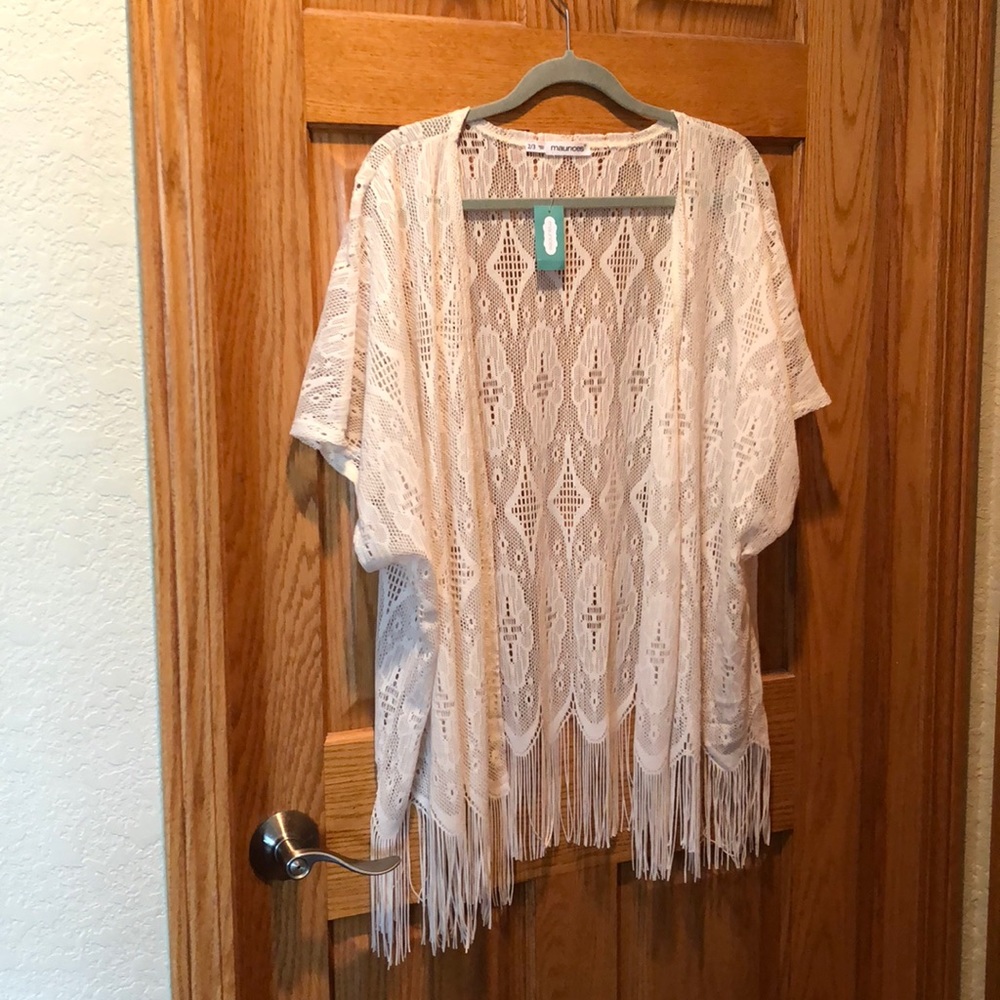 Crochet fringe jacket